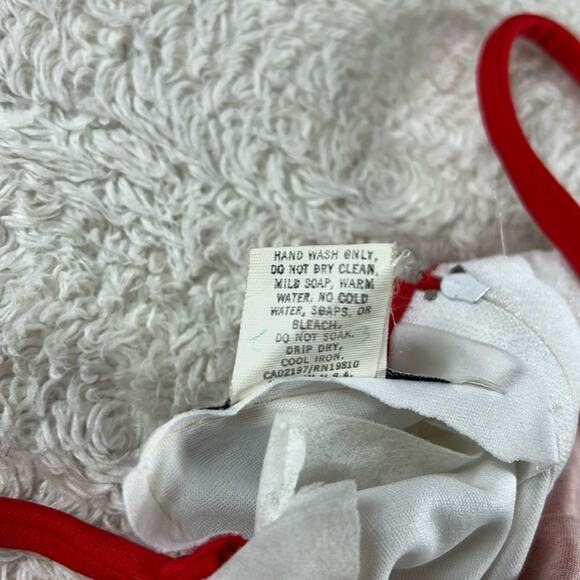 Vintage 70s Alfred Shaheen graphic print red flower maxi dress, 8 - Picture 7 of 11